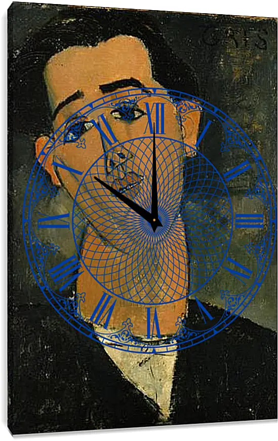 Часы картина - Portrait of Juan Gris. Портрет Хуана Гриса. Амедео Модильяни