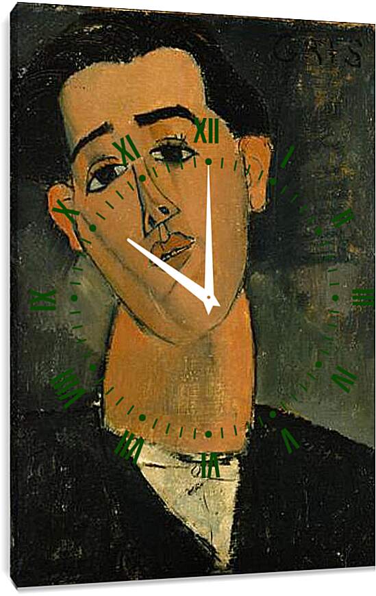Часы картина - Portrait of Juan Gris. Портрет Хуана Гриса. Амедео Модильяни
