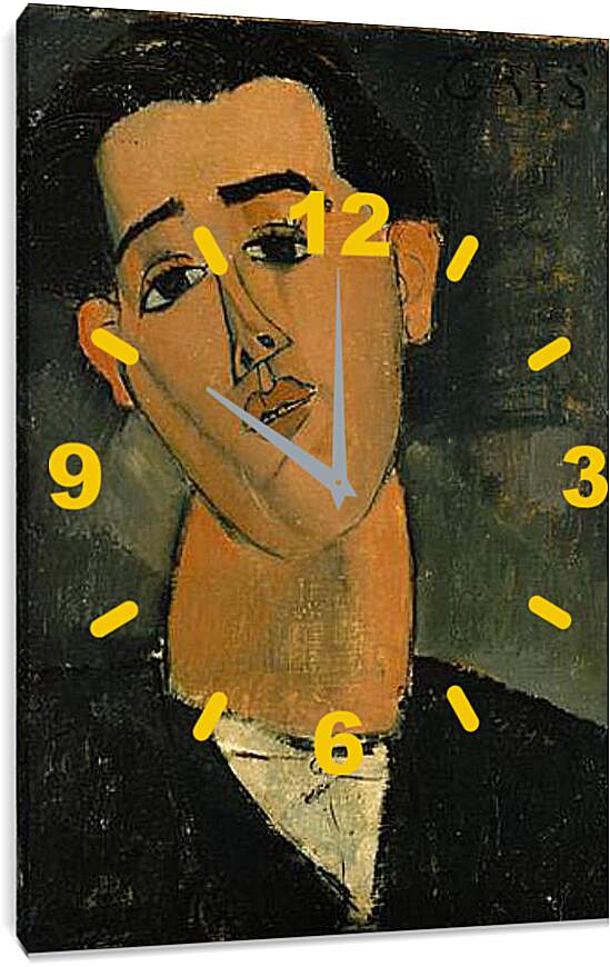 Часы картина - Portrait of Juan Gris. Портрет Хуана Гриса. Амедео Модильяни
