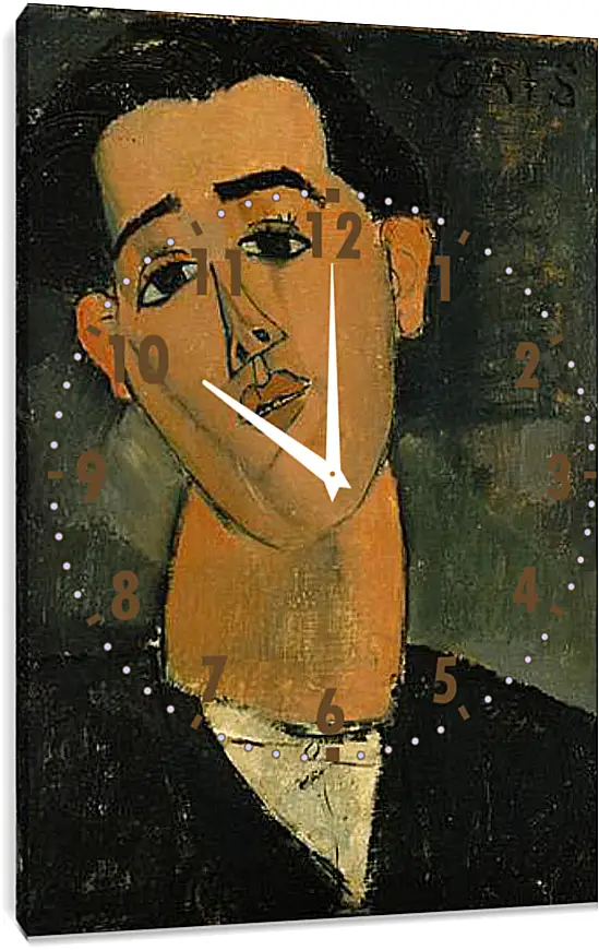 Часы картина - Portrait of Juan Gris. Портрет Хуана Гриса. Амедео Модильяни