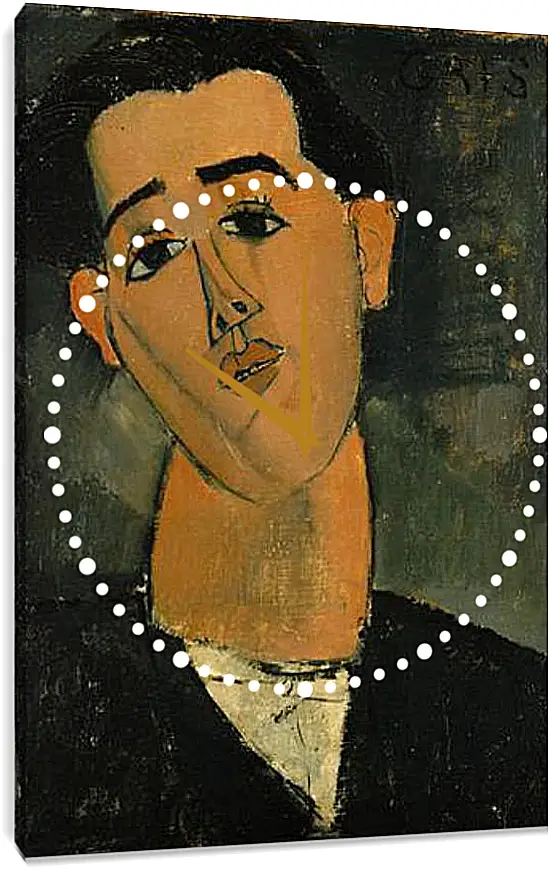 Часы картина - Portrait of Juan Gris. Портрет Хуана Гриса. Амедео Модильяни