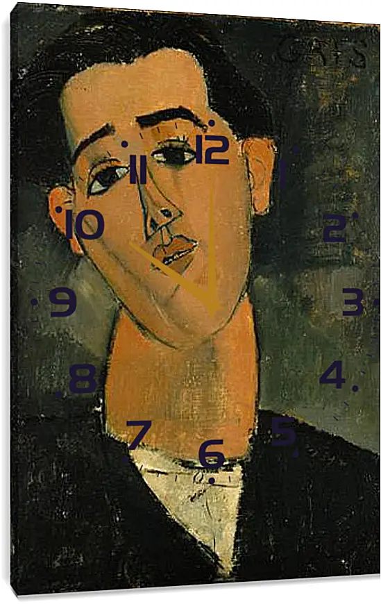 Часы картина - Portrait of Juan Gris. Портрет Хуана Гриса. Амедео Модильяни