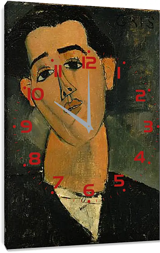 Часы картина - Portrait of Juan Gris. Портрет Хуана Гриса. Амедео Модильяни