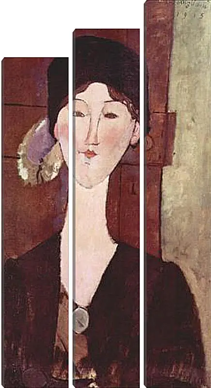 Модульная картина - Retrato de Beatrice Hastings ante una puerta. Портрет Беатрис Хастингс. Амедео Модильяни