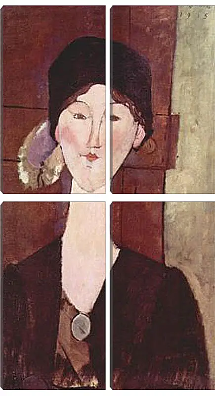 Модульная картина - Retrato de Beatrice Hastings ante una puerta. Портрет Беатрис Хастингс. Амедео Модильяни