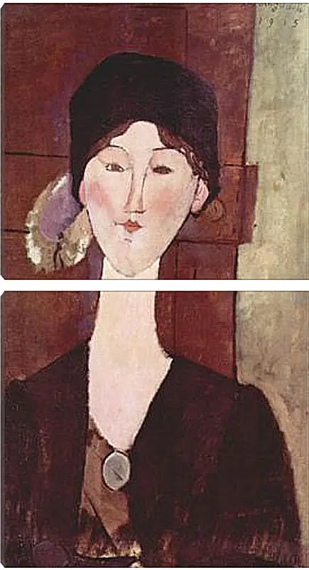 Модульная картина - Retrato de Beatrice Hastings ante una puerta. Портрет Беатрис Хастингс. Амедео Модильяни