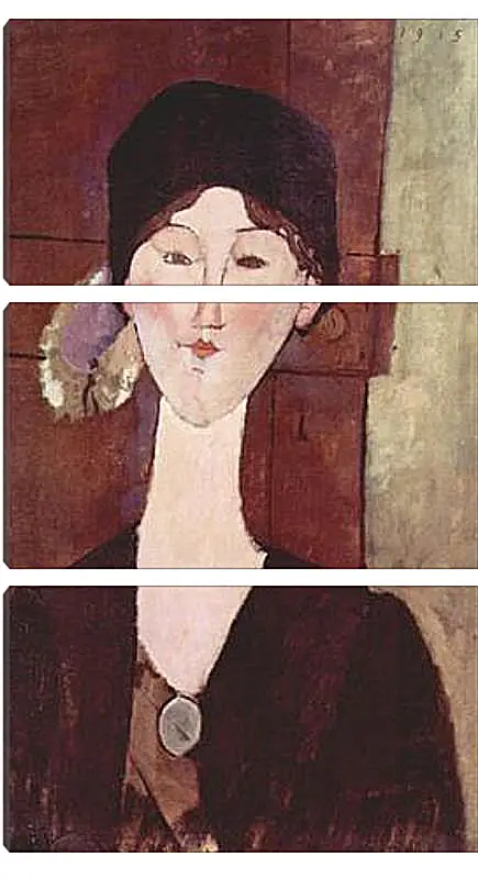 Модульная картина - Retrato de Beatrice Hastings ante una puerta. Портрет Беатрис Хастингс. Амедео Модильяни