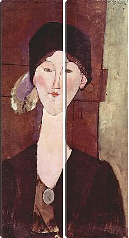 Модульная картина - Retrato de Beatrice Hastings ante una puerta. Портрет Беатрис Хастингс. Амедео Модильяни