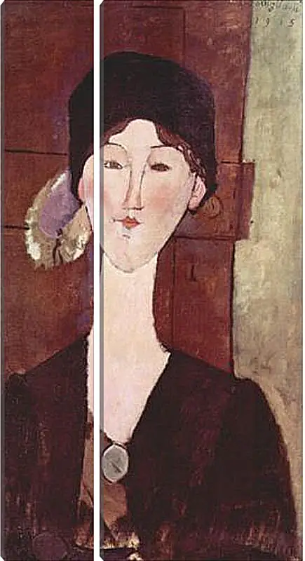 Модульная картина - Retrato de Beatrice Hastings ante una puerta. Портрет Беатрис Хастингс. Амедео Модильяни