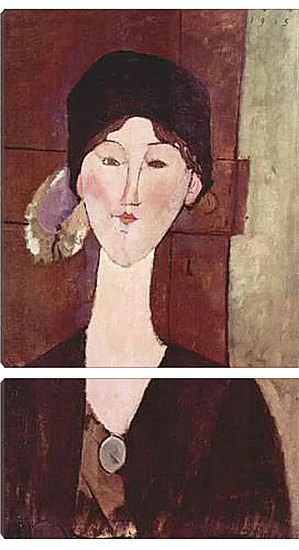 Модульная картина - Retrato de Beatrice Hastings ante una puerta. Портрет Беатрис Хастингс. Амедео Модильяни