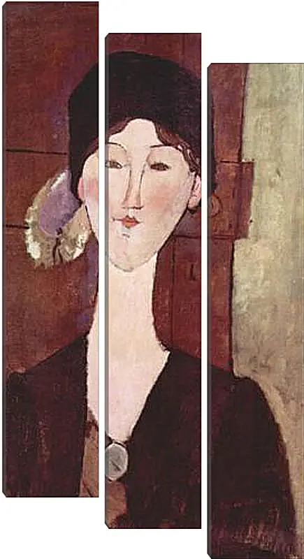 Модульная картина - Retrato de Beatrice Hastings ante una puerta. Портрет Беатрис Хастингс. Амедео Модильяни