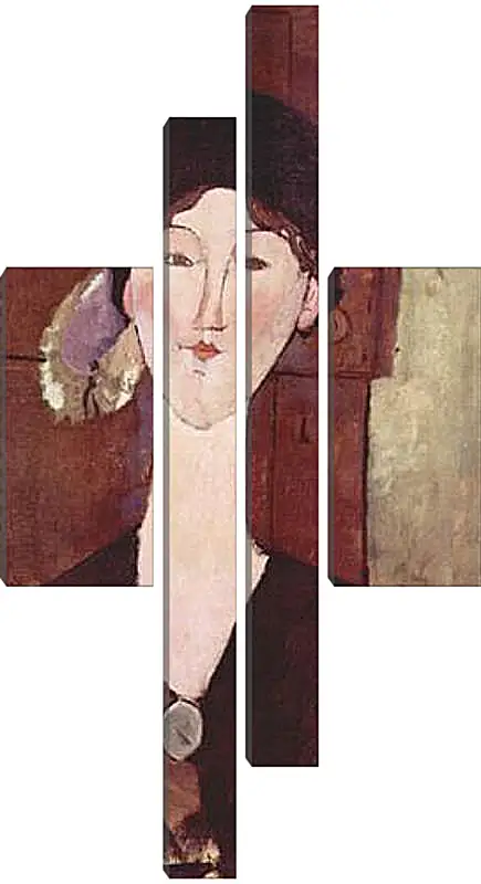 Модульная картина - Retrato de Beatrice Hastings ante una puerta. Портрет Беатрис Хастингс. Амедео Модильяни