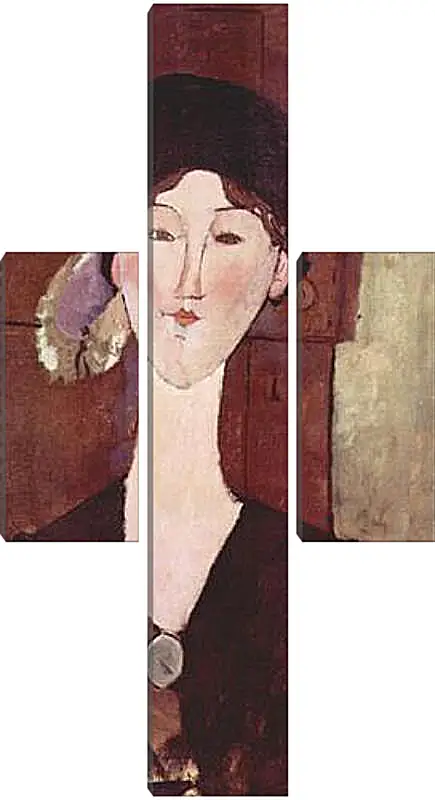 Модульная картина - Retrato de Beatrice Hastings ante una puerta. Портрет Беатрис Хастингс. Амедео Модильяни