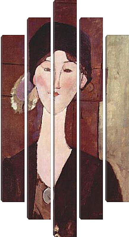 Модульная картина - Retrato de Beatrice Hastings ante una puerta. Портрет Беатрис Хастингс. Амедео Модильяни