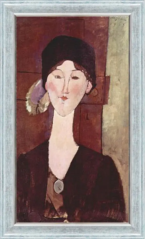 Картина в раме - Retrato de Beatrice Hastings ante una puerta. Портрет Беатрис Хастингс. Амедео Модильяни