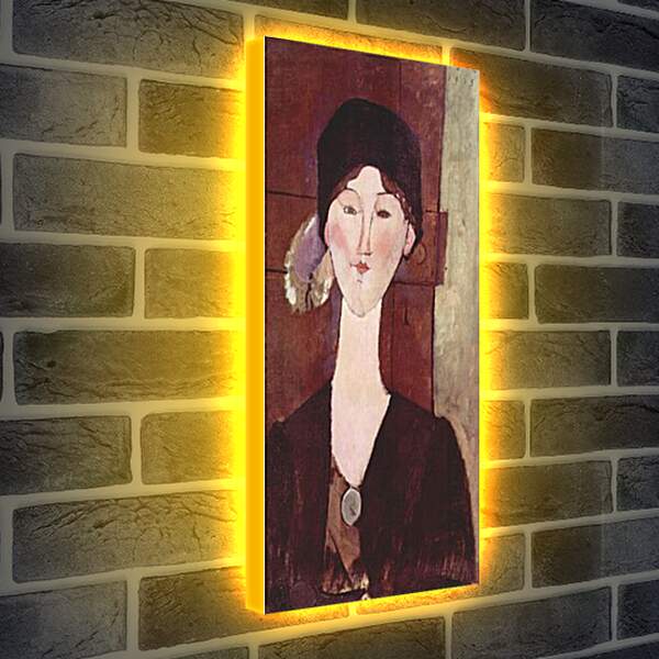 Лайтбокс световая панель - Retrato de Beatrice Hastings ante una puerta. Портрет Беатрис Хастингс. Амедео Модильяни