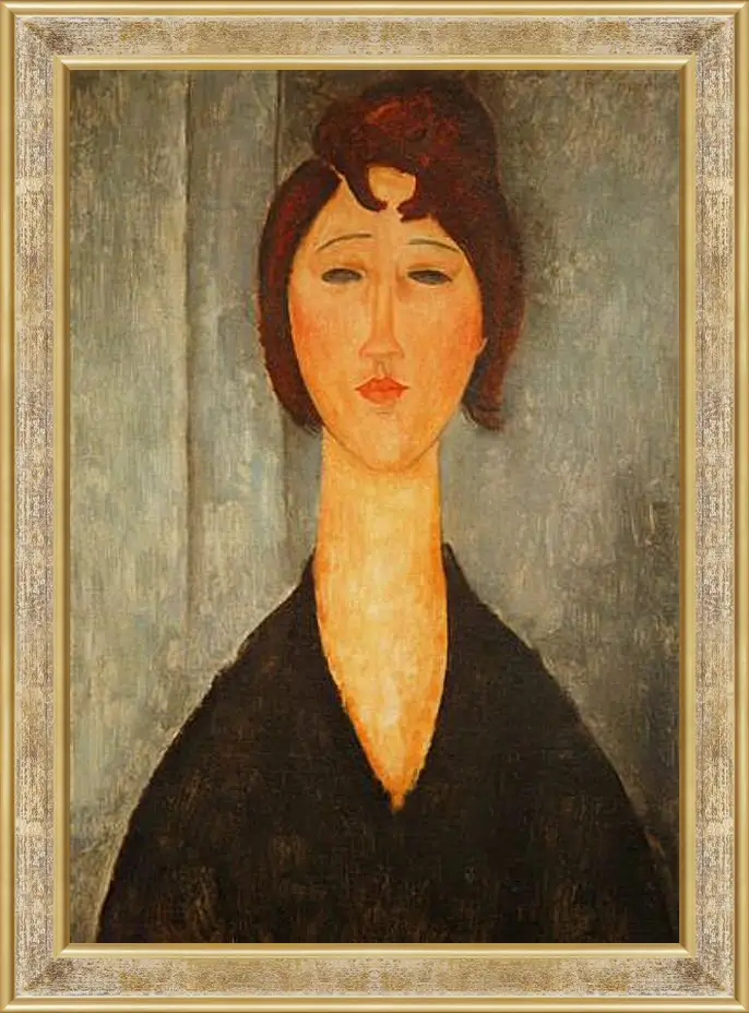 Картина в раме - Portrait of a Young Woman. Портрет молодой женщины. Амедео Модильяни