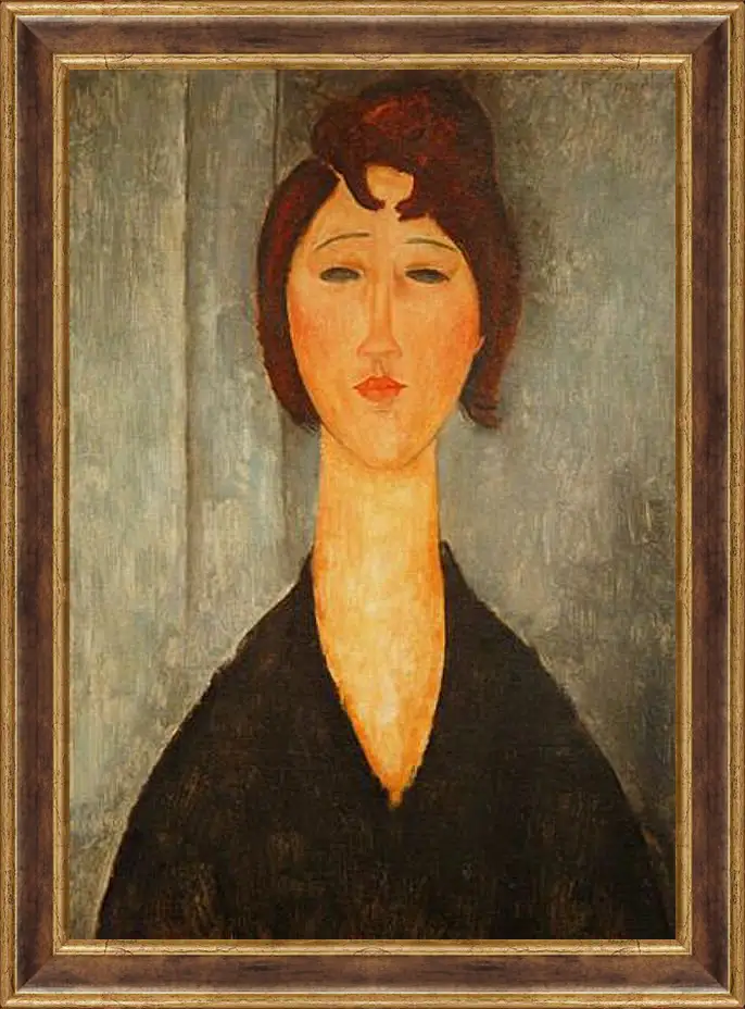 Картина в раме - Portrait of a Young Woman. Портрет молодой женщины. Амедео Модильяни