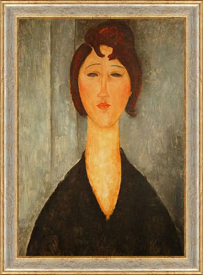 Картина в раме - Portrait of a Young Woman. Портрет молодой женщины. Амедео Модильяни