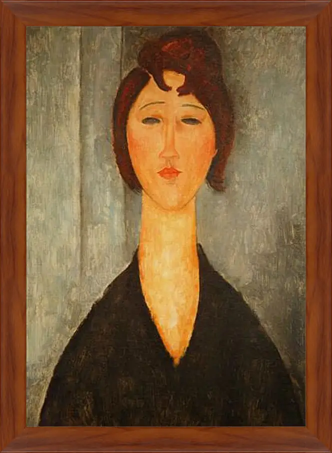 Картина в раме - Portrait of a Young Woman. Портрет молодой женщины. Амедео Модильяни