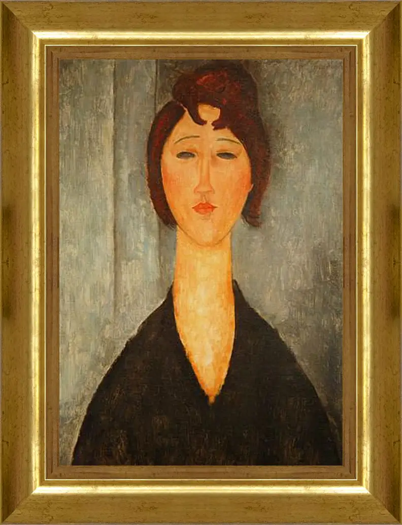 Картина в раме - Portrait of a Young Woman. Портрет молодой женщины. Амедео Модильяни