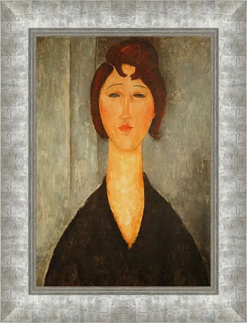 Картина в раме - Portrait of a Young Woman. Портрет молодой женщины. Амедео Модильяни