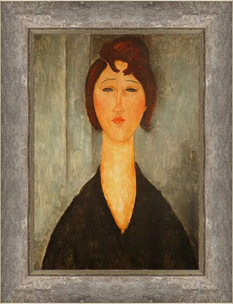 Картина в раме - Portrait of a Young Woman. Портрет молодой женщины. Амедео Модильяни