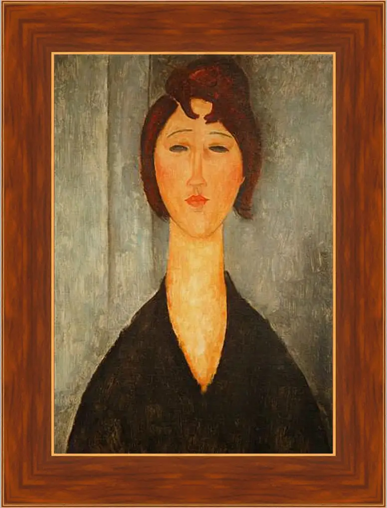 Картина в раме - Portrait of a Young Woman. Портрет молодой женщины. Амедео Модильяни