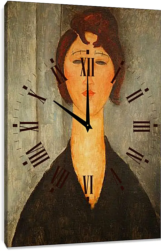 Часы картина - Portrait of a Young Woman. Портрет молодой женщины. Амедео Модильяни