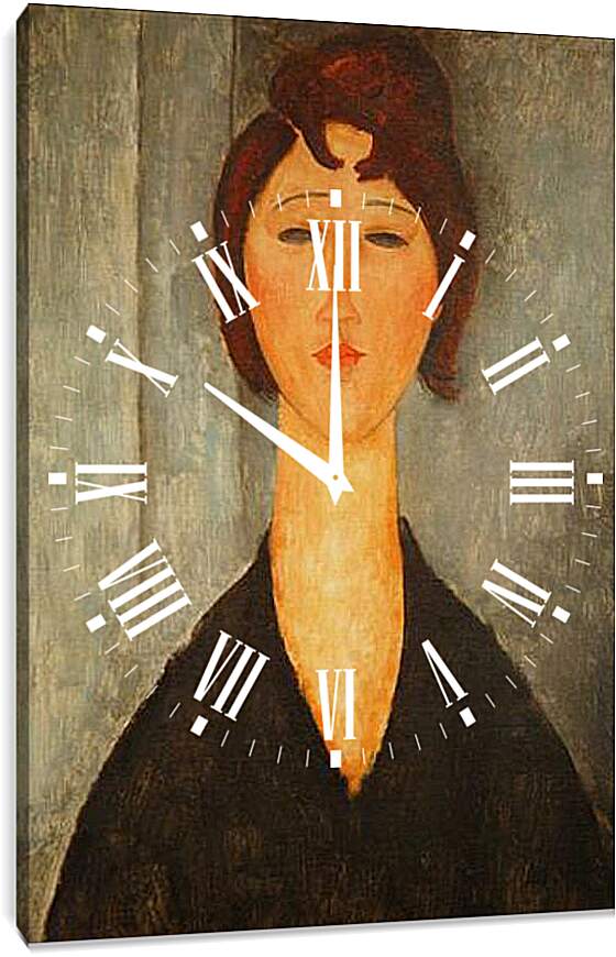 Часы картина - Portrait of a Young Woman. Портрет молодой женщины. Амедео Модильяни