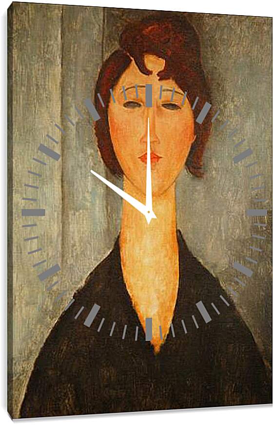 Часы картина - Portrait of a Young Woman. Портрет молодой женщины. Амедео Модильяни