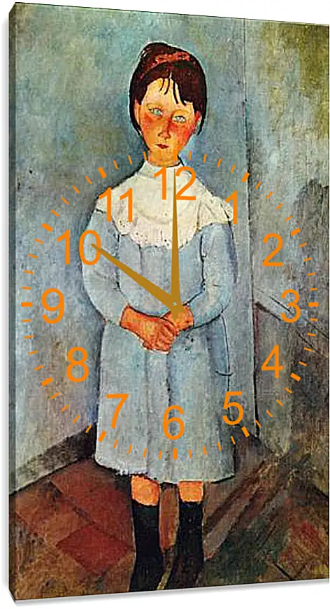 Часы картина - Little girl in blue. Девочка в синем. Амедео Модильяни