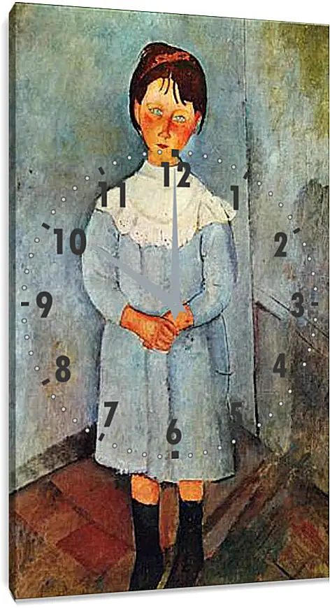 Часы картина - Little girl in blue. Девочка в синем. Амедео Модильяни