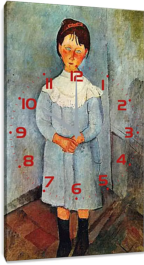Часы картина - Little girl in blue. Девочка в синем. Амедео Модильяни