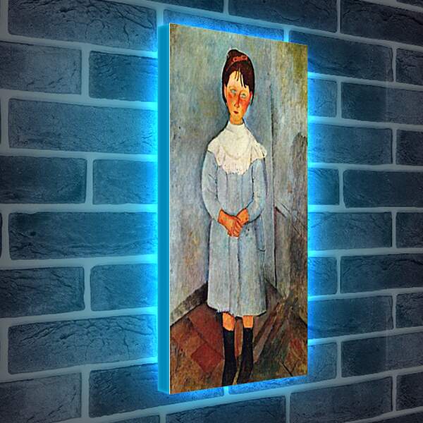 Лайтбокс световая панель - Little girl in blue. Девочка в синем. Амедео Модильяни