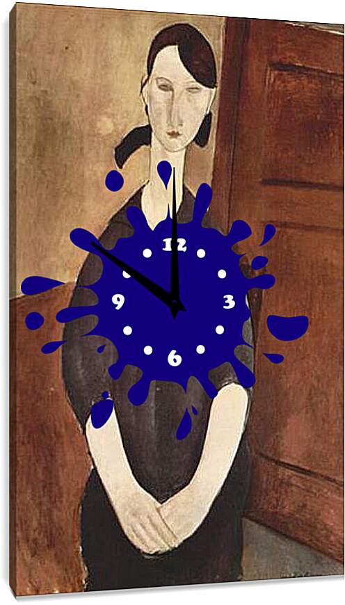 Часы картина - Portrat der Paulette Jourdain. Портрет Полетт Журден. Амедео Модильяни