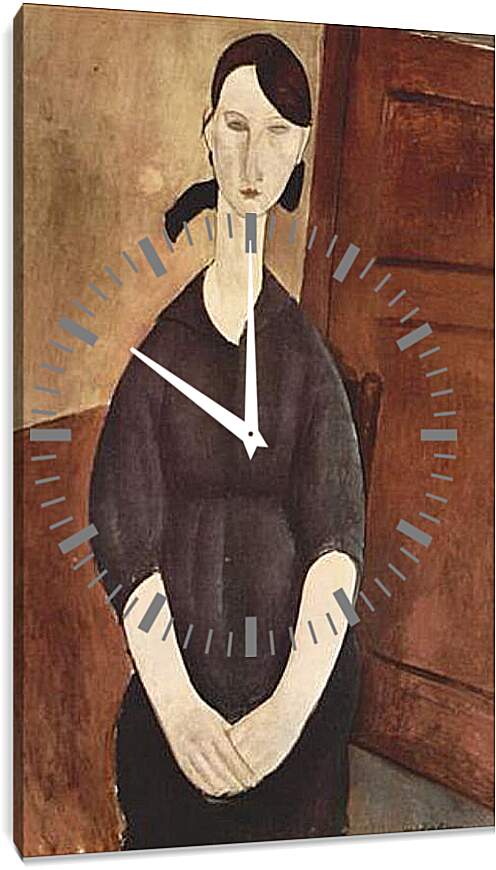Часы картина - Portrat der Paulette Jourdain. Портрет Полетт Журден. Амедео Модильяни