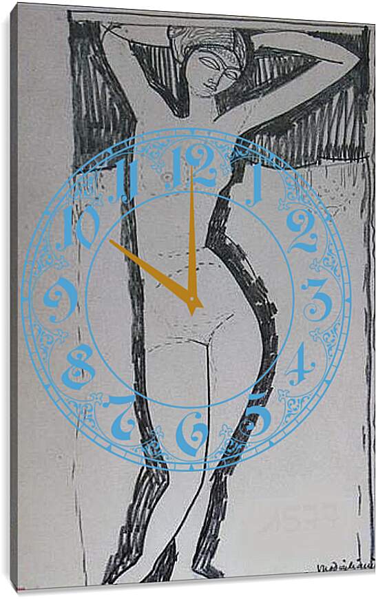 Часы картина - Nude. Амедео Модильяни