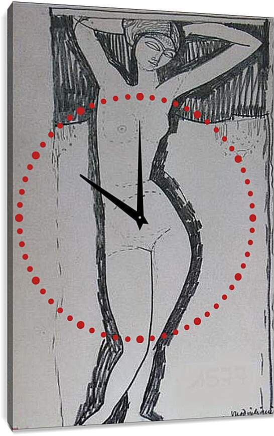 Часы картина - Nude. Амедео Модильяни