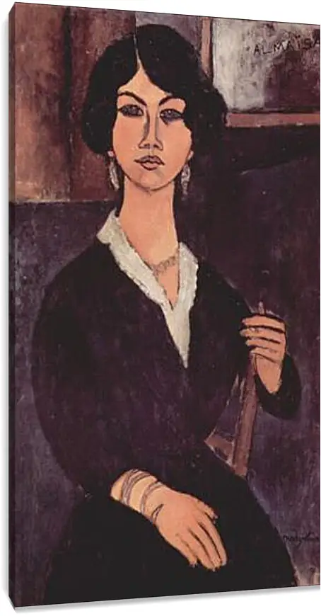 Постер и плакат - Sitzende Algerische Almaiisa. Сидящая алжирская альмаиза. Амедео Модильяни