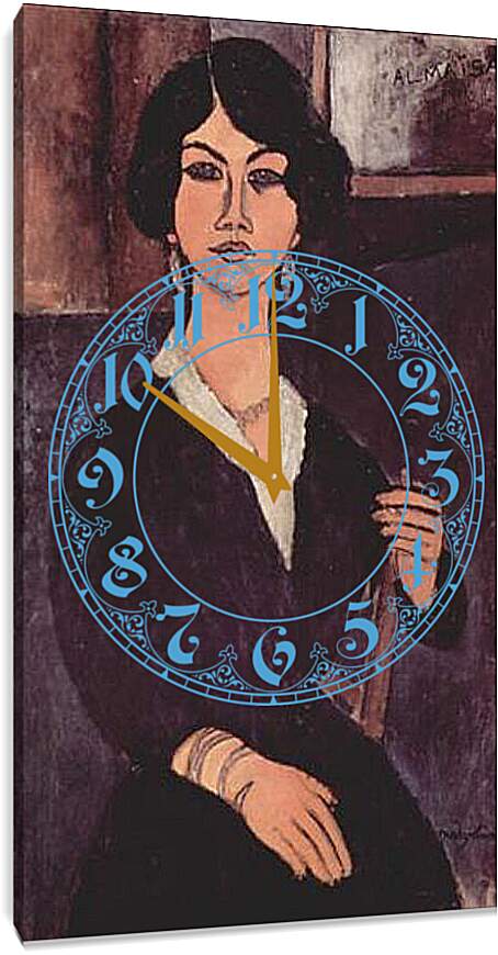 Часы картина - Sitzende Algerische Almaiisa. Сидящая алжирская альмаиза. Амедео Модильяни
