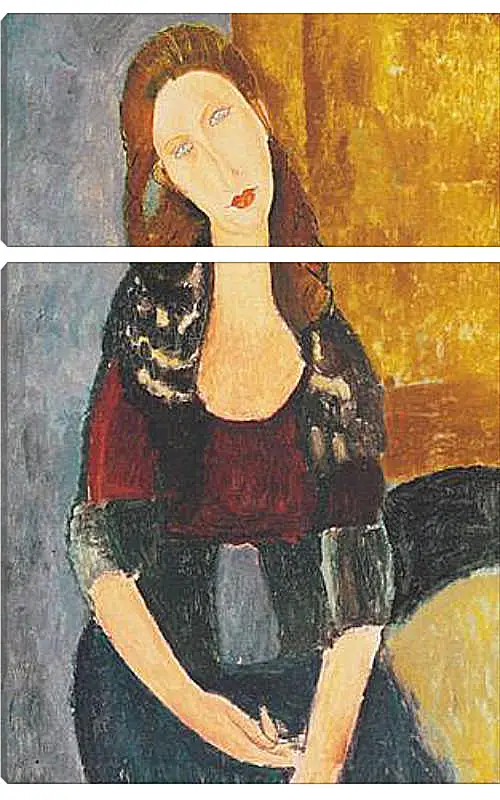 Модульная картина - Jeanne Hebutern. Портрет Жанны Эбютерн. Амедео Модильяни