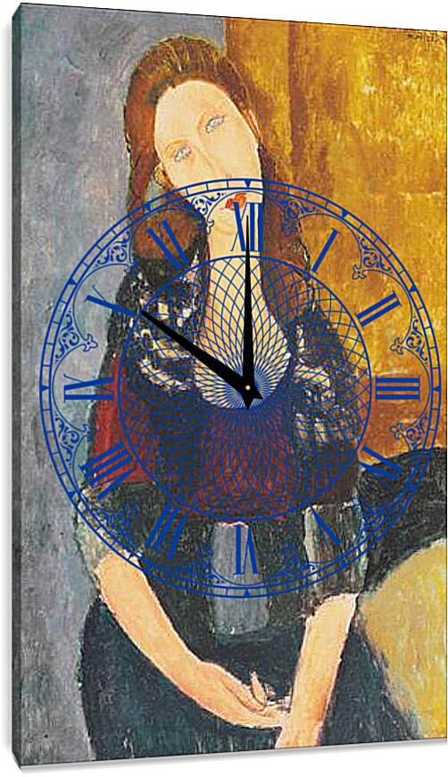 Часы картина - Jeanne Hebutern. Портрет Жанны Эбютерн. Амедео Модильяни