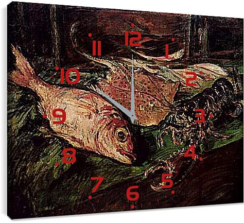 Часы картина - Натюрморт с омаром. Коровин Константин
