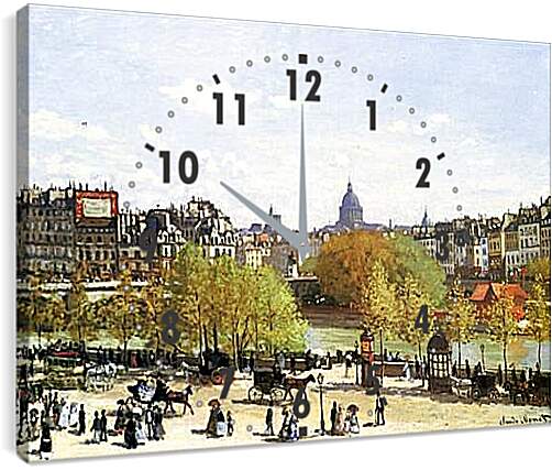 Часы картина - Le quai du Louvre. Клод Моне