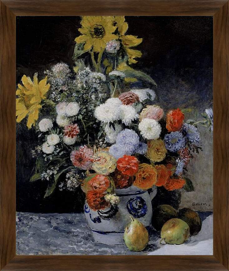 Картина в раме - Цветочный натюрморт. Пьер Огюст Ренуар