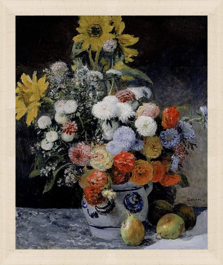Картина в раме - Цветочный натюрморт. Пьер Огюст Ренуар