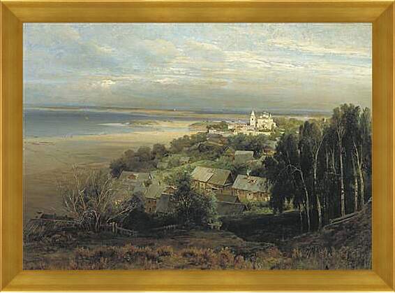 Картина в раме - Печерский монастырь под Нижним Новгородом. Саврасов Алексей