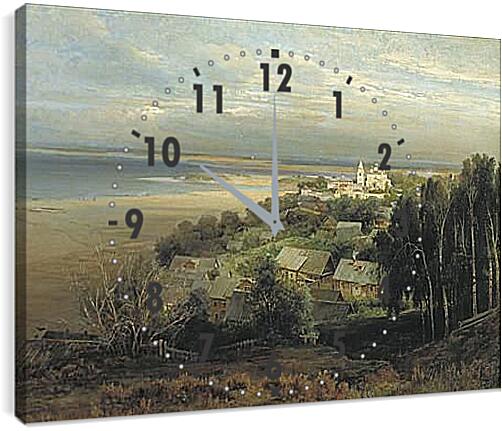 Часы картина - Печерский монастырь под Нижним Новгородом. Саврасов Алексей