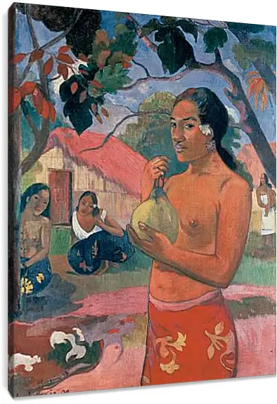 Постер и плакат - Woman Holding a Fruit (Eu haere ia oe). Поль Гоген